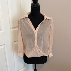 bebe Sheer Blouse - Cream